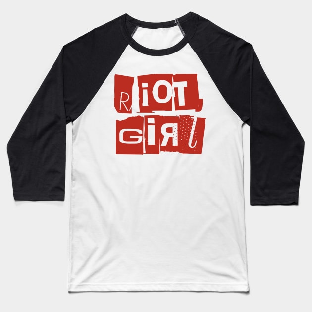 Riot girl typography Baseball T-Shirt by Meakm